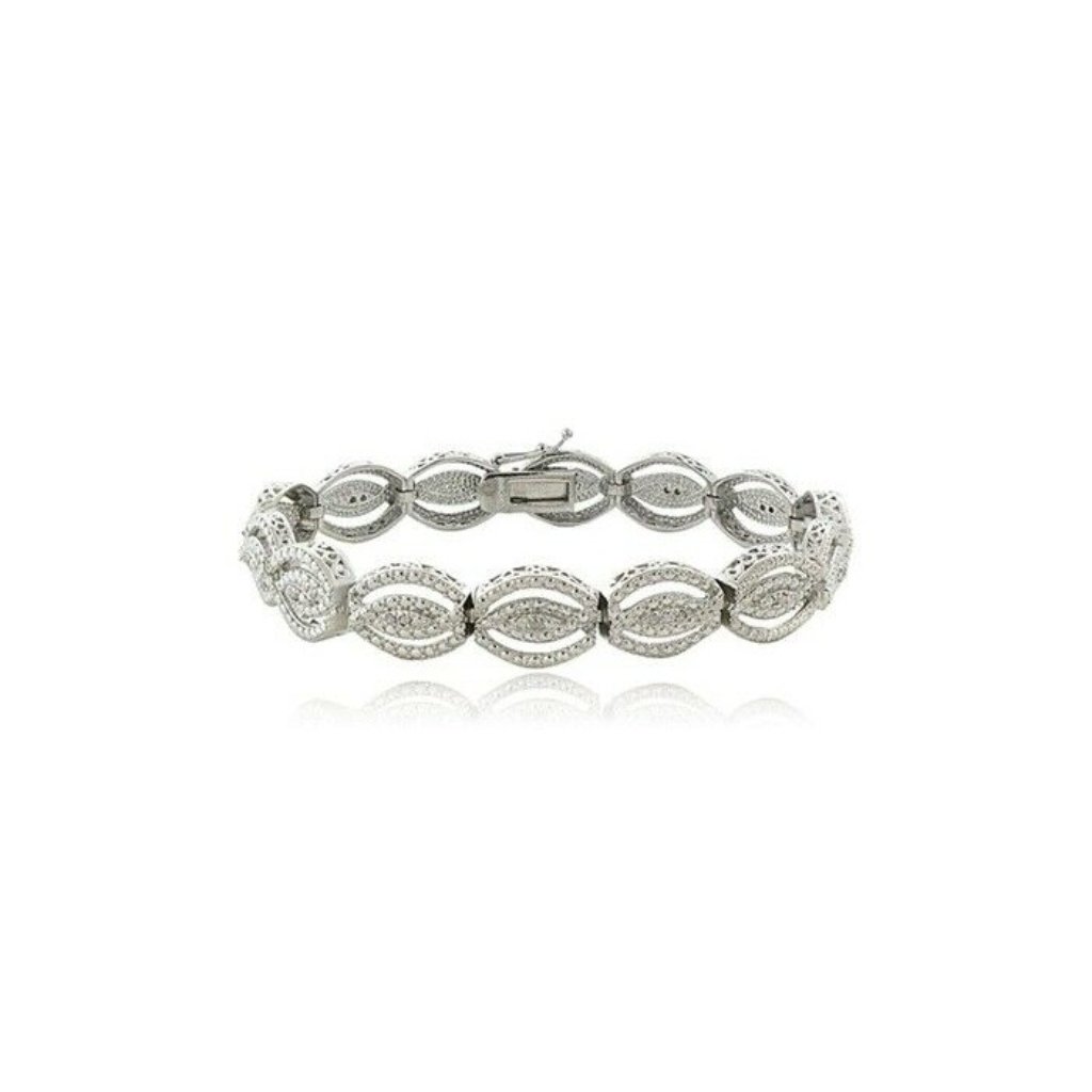 14 Ct Diamond Pave Intertwining Infinity Bracelet